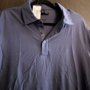 NWT Men's Michael Kors Navy Blue Stretch Pima Polo Shirt Medium